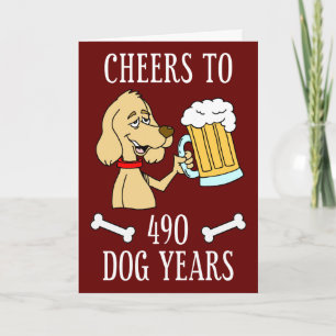 Kaas tot 490 Dog Years 50th Birthday Card Kaart