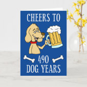Kaas tot 490 mg Dog Years Dog Beer Cartoon Kaart (Gele Bloem)