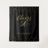Kaas tot 50 jaar | Gold en zwart 50e verjaardag Wandkleed (Voorkant)