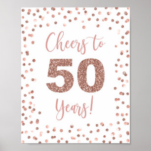 Kaas tot 50 jaar Onderteken Roos Gold Glitter Conf Poster
