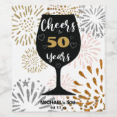 Kaas tot 50 jaar oud Jubileum op zondag Wijn Etiket (Enkel label)