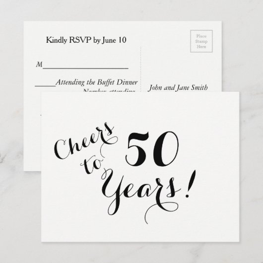 Kaas tot 50 jaar Reactie na Kaart (Voorkant / Achterkant)