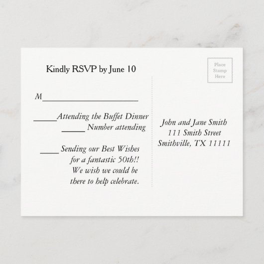 Kaas tot 50 jaar Reactie na Kaart (Achterkant)