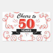 Kaas tot 50 jaar rechthoekige sticker (Voorkant)