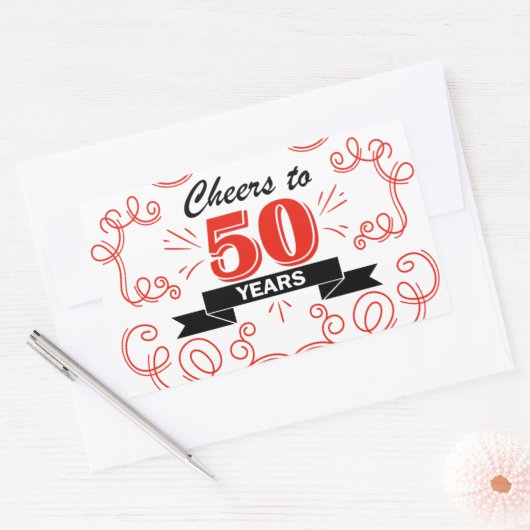 Kaas tot 50 jaar rechthoekige sticker (Envelop)