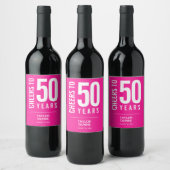 Kaas tot 50 jaar Roze Wijn Etiket (Flessen)