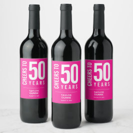 Kaas tot 50 jaar Roze Wijn Etiket