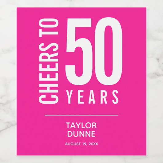 Kaas tot 50 jaar Roze Wijn Etiket (Enkel label)