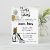 Kaas tot 50 jaar Silver Gold Glitter Champagne Kaart (Staand voorkant)