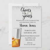 Kaas tot 50 jaar Silver Gold Glitter Whiskey Kaart (Voorkant)