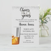 Kaas tot 50 jaar Silver Gold Glitter Whiskey Kaart (Staand voorkant)