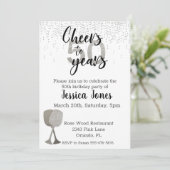 Kaas tot 50 jaar zilverglitterwijn kaart (Staand voorkant)