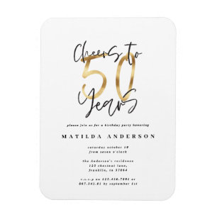 Kaas tot 50 jaar zwart en goud modern, stijlvol magneet