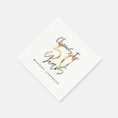 Kaas tot 50 jaar zwart en goud modern, stijlvol servet (Hoek)