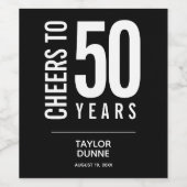 Kaas tot 50 jaar zwart wijn etiket (Enkel label)