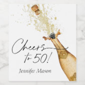 Kaas tot 50 verjaardag wijn etiket (Enkel label)