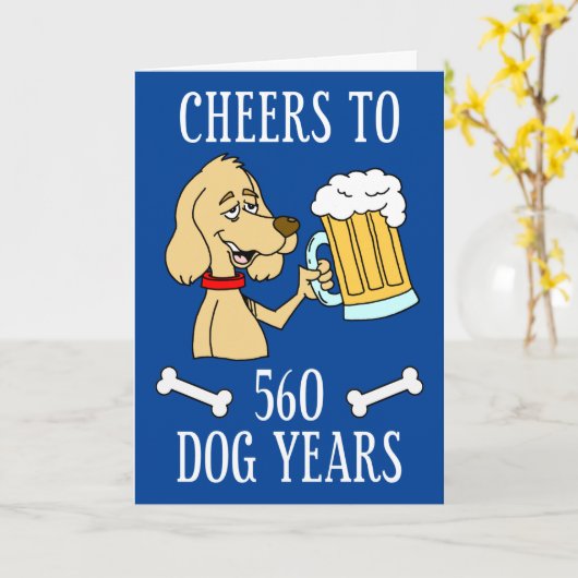 Kaas tot 560 mg Dog Years Dog Beer Cartoon Kaart (Gele Bloem)