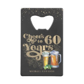 Kaas tot 60 jaar | Gepersonaliseerde  fles Creditkaart Flessenopener (Voorkant)