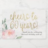 Kaas tot 60 jaar gesternte sparkling wijnetiket (Enkel label)