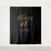 Kaas tot 60 jaar | Gold- en zwarte feestdag Wandkleed (Voorkant)