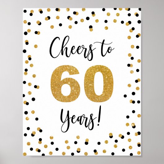 Kaas tot 60 jaar Jubileum of Birthday Sign Poster (Voorkant)