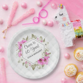 Kaas tot 60 jaar Ruitenroze Papieren Bordje (Feest)