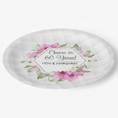 Kaas tot 60 jaar Ruitenroze Papieren Bordje (Gekanteld)