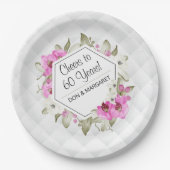 Kaas tot 60 jaar Ruitenroze Papieren Bordje (Voorkant)