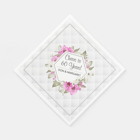 Kaas tot 60 jaar Ruitenroze Servet (Hoek)