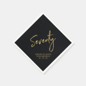 Kaas tot 70 | Modern Black 70th Birthday Party Servet (Hoek)