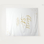 Kaas tot 80 jaar| Gouden 80e verjaardag Wandkleed (Voorkant (horizontaal))