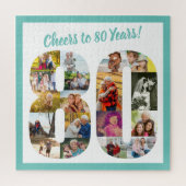 Kaas tot 80 jaar Nummer 80 Photo Collage Square Legpuzzel (Verticaal)
