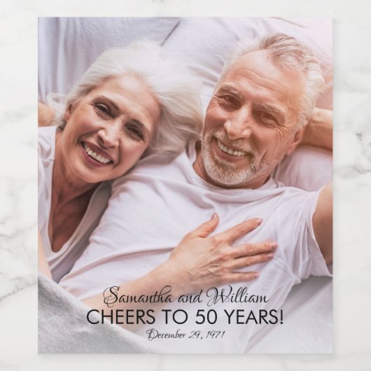 Kaas tot jaar Jubileum Jaar Fotolabel Wijn Etiket (Enkel label)