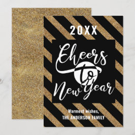 Kaas tot nieuwjaar modern Festive Gold Feestdagenkaart