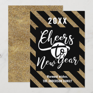 Kaas tot nieuwjaar modern Festive Gold Feestdagenkaart