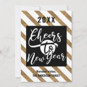 Kaas tot nieuwjaar modern Festive Gold Feestdagenkaart (Voorkant)