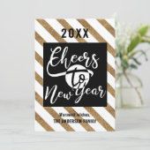 Kaas tot nieuwjaar modern Festive Gold Feestdagenkaart (Staand voorkant)