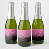 Kaas tot vijftig jaar warme roze en zwarte vlek sparkling wijnetiket (Flessen)