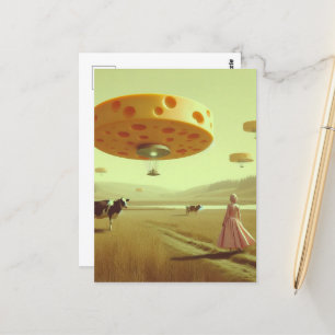 Kaas UFO's in de zuivelweide Briefkaart
