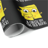 Kaas uit het oude blok Grappig eten Pun Dark BG Cadeaupapier (Rol Hoek)