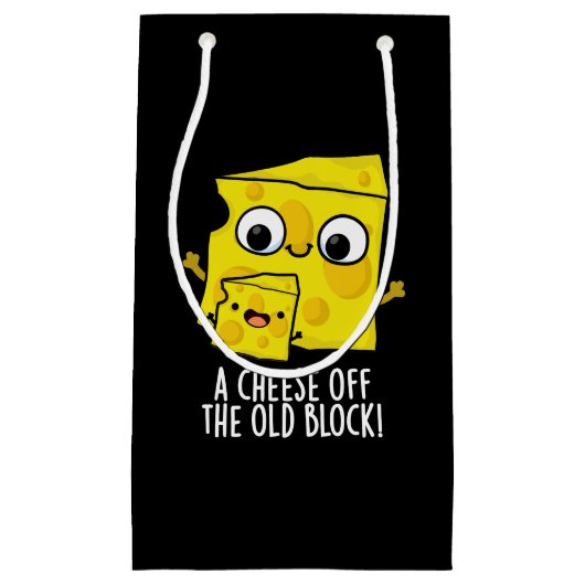 Kaas uit het oude blok Grappig eten Pun Dark BG Klein Cadeauzakje (Voorkant)