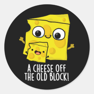 Kaas uit het oude blok Grappig eten Pun Dark BG Ronde Sticker