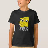 Kaas uit het oude blok Grappig eten Pun Dark BG T-shirt (Voorkant)
