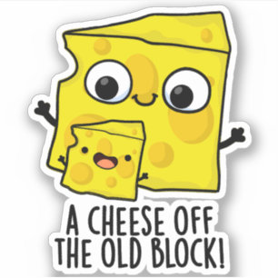 Kaas uit het oude blok Grappig eten woordspeling Sticker