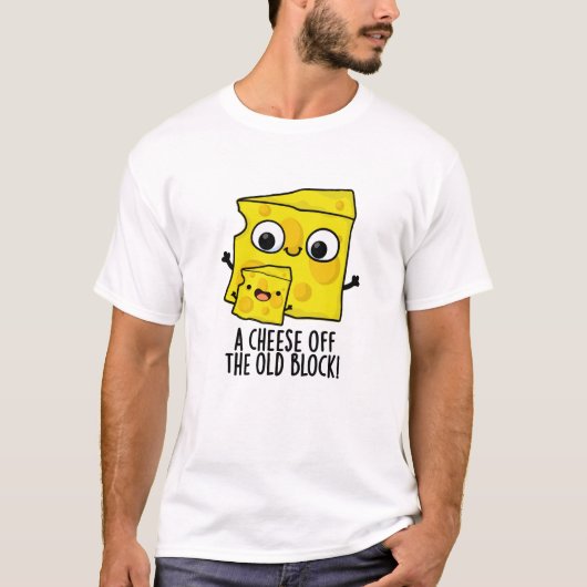 Kaas uit het oude blok Grappig eten woordspeling T-shirt (Voorkant)