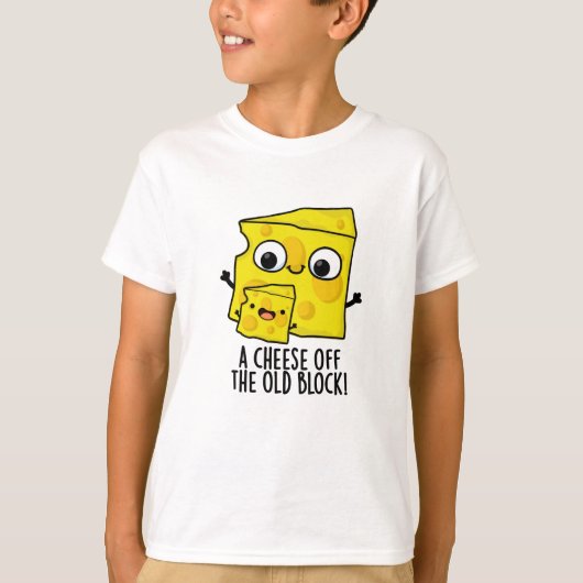 Kaas uit het oude blok Grappig eten woordspeling T-shirt (Voorkant)