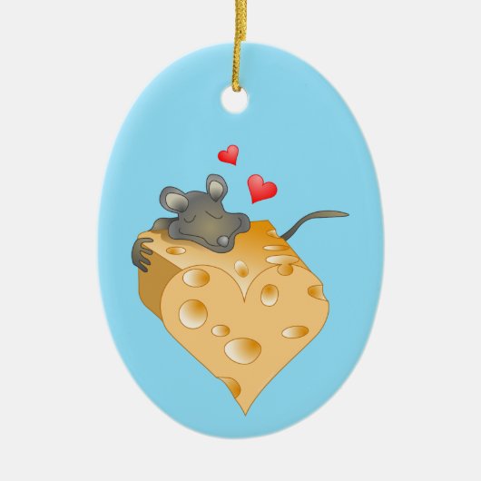 Kaas Valentijn Keramisch sierhuis Ornament (Voorkant)