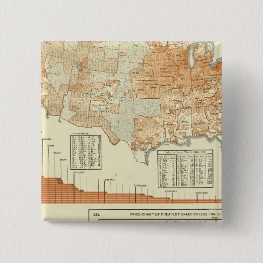 Kaas Vierkante Button 5,1 Cm (Voorkant)