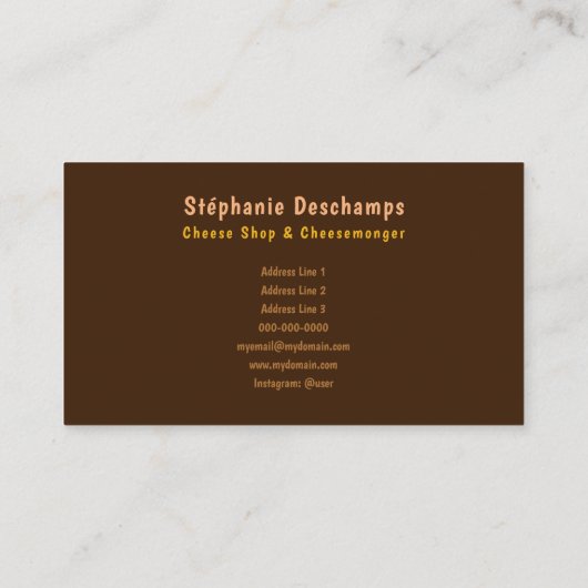 Kaas Visitekaartje (Achterkant)