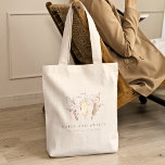 Kaas voor bakkerij tote bag<br><div class="desc">Een elegante canvas tas voor bakkers,  banketbakker en bakkerijbedrijf met grillige waterverf bakspullen verfraaid met zacht roze en violet bloemstukken en botanische. Perfect als een weggeven of freebie voor klanten.</div>